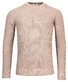 Thomas Maine Crew Neck Half Cardigan Stitch Trui Licht Beige