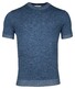 Thomas Maine Crew Neck Merino Linen Fine Knit T-Shirt Indigo