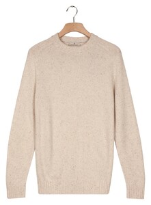 Thomas Maine Crew Neck New England Donegal Merino Wool Pullover Off White