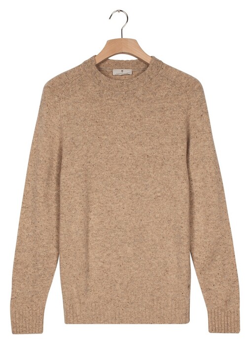Thomas Maine Crew Neck New England Donegal Merino Wool Trui Beige