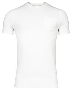 Thomas Maine Crew Neck Piqué Pigment Dyed Enzyme Washed T-Shirt Ecru