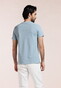 Thomas Maine Crew Neck Piqué Pigment Dyed Enzyme Washed T-Shirt Licht Blauw