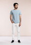 Thomas Maine Crew Neck Piqué Pigment Dyed Enzyme Washed T-Shirt Licht Blauw