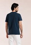 Thomas Maine Crew Neck Piqué Pigment Dyed Enzyme Washed T-Shirt Navy