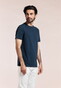 Thomas Maine Crew Neck Piqué Pigment Dyed Enzyme Washed T-Shirt Navy