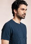 Thomas Maine Crew Neck Piqué Pigment Dyed Enzyme Washed T-Shirt Navy