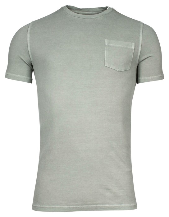 Thomas Maine Crew Neck Piqué Pigment Dyed Enzyme Washed T-Shirt Soft Green