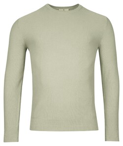 Thomas Maine Crew Neck Piqué Structure Knit Garment Dye Trui Dusty Green