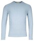 Thomas Maine Crew Neck Piqué Structure Knit Garment Dye Trui Licht Blauw