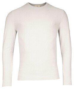 Thomas Maine Crew Neck Piqué Structure Knit Garment Dye Trui Licht Grijs