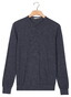 Thomas Maine Crew Neck Pullover Single Knit Merino Wool Trui Indigo