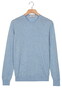 Thomas Maine Crew Neck Pullover Single Knit Merino Wool Trui Licht Blauw