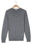 Thomas Maine Crew Neck Pullover Single Knit Merino Wool Trui Light Denim