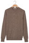 Thomas Maine Crew Neck Pullover Single Knit Merino Wool Trui Taupe