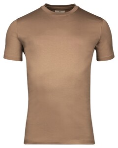Thomas Maine Crew Neck Short Sleeve Uni Color Soft Liquid Cotton T-Shirt Licht Beige