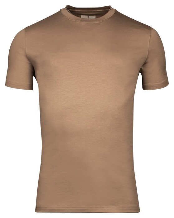 Thomas Maine Crew Neck Short Sleeve Uni Color Soft Liquid Cotton T-Shirt Licht Beige