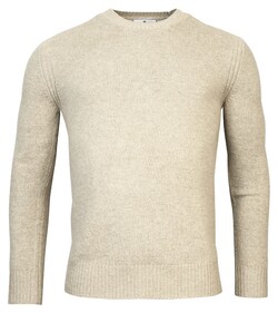 Thomas Maine Crew Neck Single And Rib Knit Combintation Yak Merino Blend Trui Soft Green