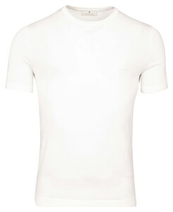 Thomas Maine Crew Neck Single Knit Fine Merino Short Sleeve Trui Ecru