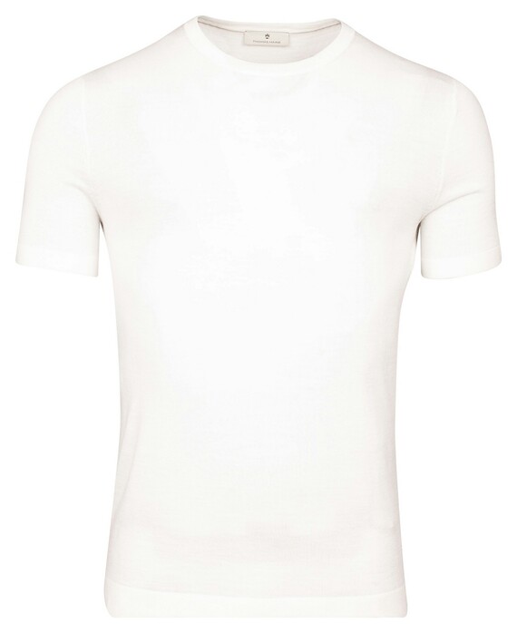 Thomas Maine Crew Neck Single Knit Fine Merino Short Sleeve Trui Ecru