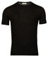 Thomas Maine Crew Neck Single Knit Fine Merino Short Sleeve Trui Zwart