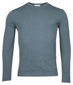 Thomas Maine Crew Neck Single Knit Trui Grijsblauw