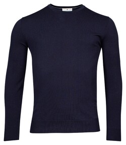 Thomas Maine Crew Neck Single Knit Trui Navy