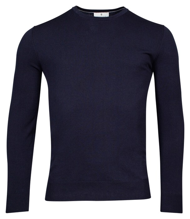 Thomas Maine Crew Neck Single Knit Trui Navy