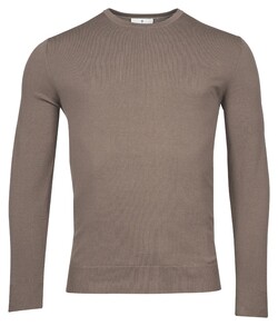 Thomas Maine Crew Neck Single Knit Trui Taupe