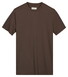 Thomas Maine Crew Neck Solid Color Liquid Cotton T-Shirt Brown