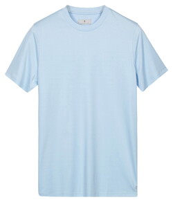 Thomas Maine Crew Neck Solid Color Liquid Cotton T-Shirt Light Blue