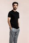 Thomas Maine Crew Neck Uni Color Soft Liquid Cotton T-Shirt Black
