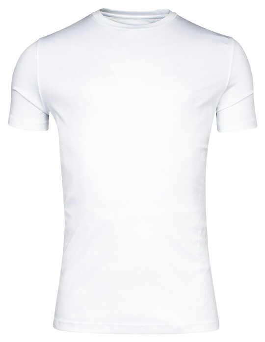Thomas Maine Crew Neck Uni Color Soft Liquid Cotton T-Shirt Wit