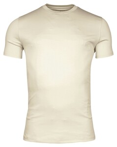 Thomas Maine Crew Neck Uni Color Soft Liquid Cotton T-Shirt Zand