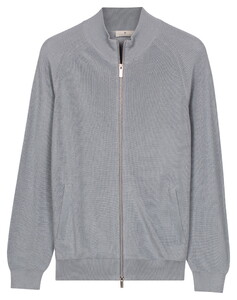 Thomas Maine Egyptian Cotton Full 2-Way Zip Half Cardigan Knit Light Blue