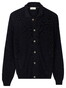 Thomas Maine Egyptian Cotton Full Zip Buttons Half Cardigan Knit Navy