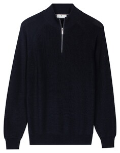 Thomas Maine Egyptian Cotton Half Zip Cardigan Knit Trui Navy