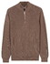 Thomas Maine Egyptian Cotton Half Zip Cardigan Knit Trui Taupe