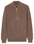 Thomas Maine Egyptian Cotton Half Zip Cardigan Knit Trui Taupe