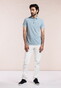 Thomas Maine Faux-Uni Pigmend Dyed Enzyme Washed Piqué Polo Licht Blauw