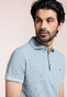 Thomas Maine Faux-Uni Pigmend Dyed Enzyme Washed Piqué Polo Licht Blauw