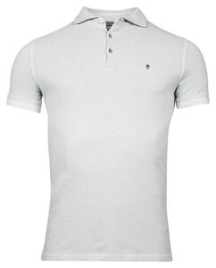 Thomas Maine Faux-Uni Pigmend Dyed Enzyme Washed Piqué Polo Licht Blauw