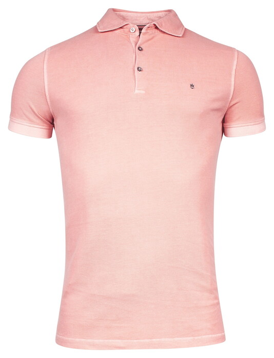 Thomas Maine Faux-Uni Pigmend Dyed Enzyme Washed Piqué Polo Old Rose