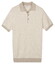 Thomas Maine Fine Allover Pattern Merinowool Linen Poloshirt Light Beige