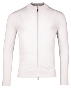 Thomas Maine Fine Merino Cardigan Zip Single Knit Vest Licht Grijs