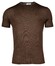 Thomas Maine Fine Merino Crew Neck Short Sleeve Single Knit Trui Choco Brown