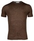 Thomas Maine Fine Merino Crew Neck Short Sleeve Single Knit Trui Choco Brown