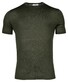 Thomas Maine Fine Merino Crew Neck Short Sleeve Single Knit Trui Donker Groen
