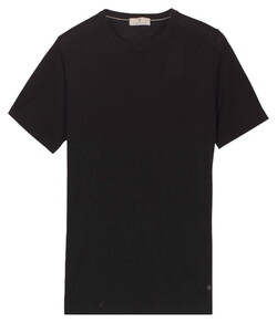Thomas Maine Fine Merino Crew Neck Short Sleeve Trui Zwart