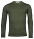 Thomas Maine Fine Merino Crew Neck Single Knit Trui Donker Groen