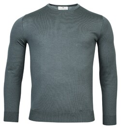Thomas Maine Fine Merino Crew Neck Single Knit Trui Grijsblauw